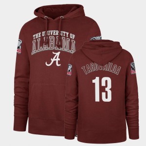 Men's Alabama Crimson Tide #13 Tua Tagovailoa Cardinal Headline Double Decker Hoodie 746524-602