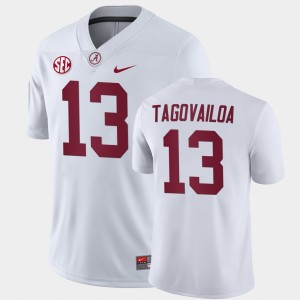 Men's Alabama Crimson Tide #13 Tua Tagovailoa White Away Game College Football Jersey 781724-379