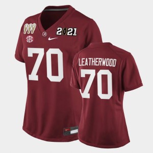 Women's Alabama Crimson Tide #70 Alex Leatherwood Crimson Special Edition 3X CFP National Championship Jersey 989868-344