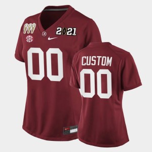 Women's Alabama Crimson Tide #00 Custom Crimson Special Edition 3X CFP National Championship Jersey 893588-670