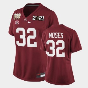 Women's Alabama Crimson Tide #32 Dylan Moses Crimson Special Edition 3X CFP National Championship Jersey 750907-413