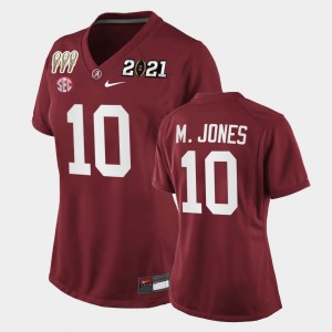 Women's Alabama Crimson Tide #10 Mac Jones Crimson Special Edition 3X CFP National Championship Jersey 636147-249