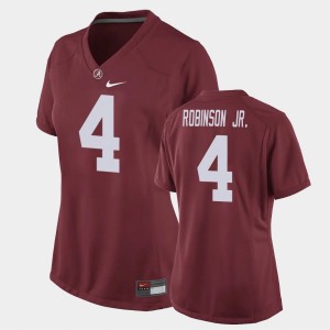 Women's Alabama Crimson Tide #4 Brian Robinson Jr. Crimson Replica Football Game Jersey 439357-917