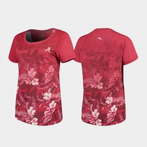 Women's Alabama Crimson Tide Crimson Tommy Bahama Floral Victory T-Shirt 135320-847