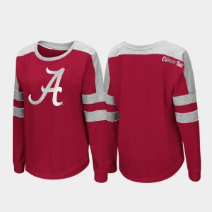 Women's Alabama Crimson Tide Crimson Long Sleeve Trey Dolman T-Shirt 113491-349