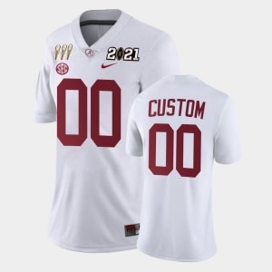 Women's Alabama Crimson Tide #00 Custom White Limited 3X CFP National Championship Jersey 763025-296