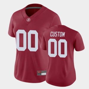 Women's Alabama Crimson Tide #00 Custom Crimson Game Jersey 256850-762