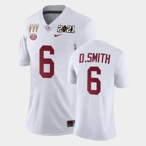 Women's Alabama Crimson Tide #6 DeVonta Smith White Limited 3X CFP National Championship Jersey 114884-891