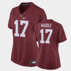 Women's Alabama Crimson Tide #17 Jaylen Waddle Crimson Replica Football Game Jersey 253919-548
