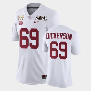 Women's Alabama Crimson Tide #69 Landon Dickerson White Limited 3X CFP National Championship Jersey 773451-529