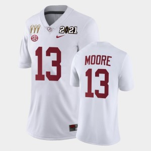 Women's Alabama Crimson Tide #13 Malachi Moore White Limited 3X CFP National Championship Jersey 644723-740