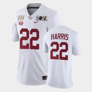 Women's Alabama Crimson Tide #22 Najee Harris White Limited 3X CFP National Championship Jersey 757236-396