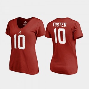 Women's Alabama Crimson Tide #10 Reuben Foster Crimson Name & Number College Legends T-Shirt 705361-951