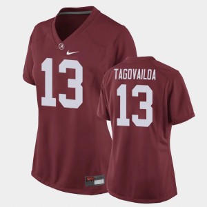 Women's Alabama Crimson Tide #13 Tua Tagovailoa Crimson Replica Football Game Jersey 439104-526