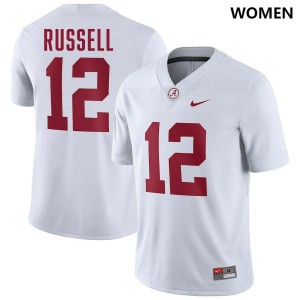 Women Alabama Crimson Tide #12 Keelon Russell White Stitched College Football Jersey 840936-187