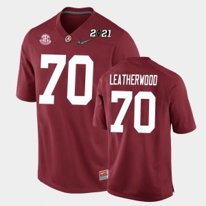 Youth Alabama Crimson Tide #70 Alex Leatherwood Crimson Replica 2021 National Championship Jersey 400834-911