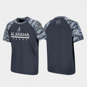 Youth Alabama Crimson Tide Charcoal Raglan Digital Camo OHT Military Appreciation T-Shirt 647867-766