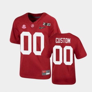 Youth Alabama Crimson Tide #00 Custom Crimson 2021 National Championship Jersey 863647-194