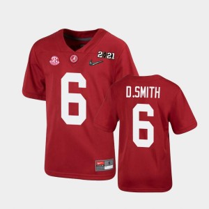 Youth Alabama Crimson Tide #6 DeVonta Smith Crimson 2021 National Championship Jersey 786713-623