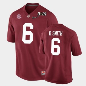Youth Alabama Crimson Tide #6 DeVonta Smith Crimson Replica 2021 National Championship Jersey 422811-539