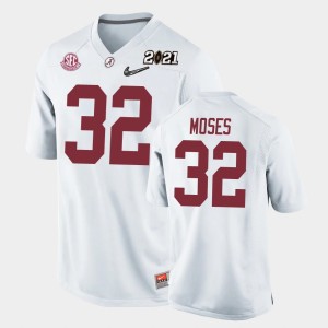 Youth Alabama Crimson Tide #32 Dylan Moses White Replica 2021 National Championship Jersey 595382-803