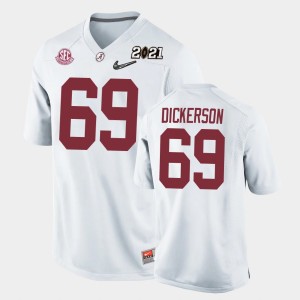 Youth Alabama Crimson Tide #69 Landon Dickerson White Replica 2021 National Championship Jersey 320018-203