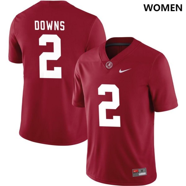 Women s Alabama Crimson Tide 2 Caleb Downs Crimson College Football Jersey 166025 467