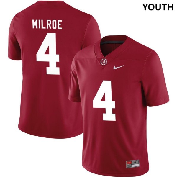 Youth Alabama Crimson Tide 4 Jalen Milroe Crimson College Football Jersey 571287 749